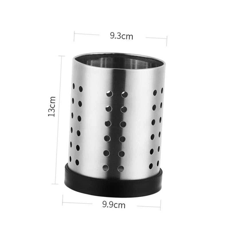 Stainless Steel Chopsticks Holder with Removable Waterproof Base Utensil Drying Rack Organizer - Image 3