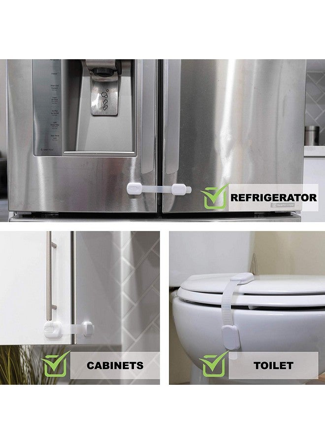 Eco-Baby Safety Cabinet Proofing For Babies 3M Adhesive Baby Proofing Straps Refrigerator Lock Straps Child Proof Locks For Cabinet Toilet Seatcupboarddoor With Easy Installation (12 Pack) - Image 3