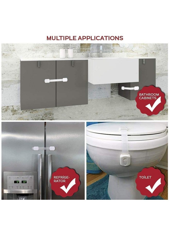 Eco-Baby Safety Cabinet Proofing For Babies 3M Adhesive Baby Proofing Straps Refrigerator Lock Straps Child Proof Locks For Cabinet Toilet Seatcupboarddoor With Easy Installation (12 Pack) - Image 4