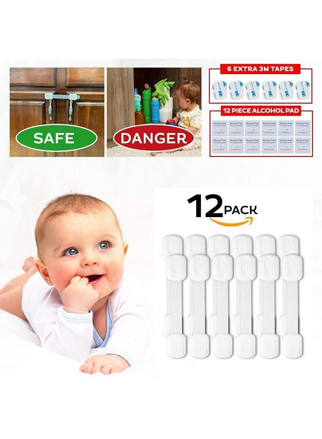 Eco-Baby Safety Cabinet Proofing For Babies 3M Adhesive Baby Proofing Straps Refrigerator Lock Straps Child Proof Locks For Cabinet Toilet Seatcupboarddoor With Easy Installation (12 Pack) - Image 5