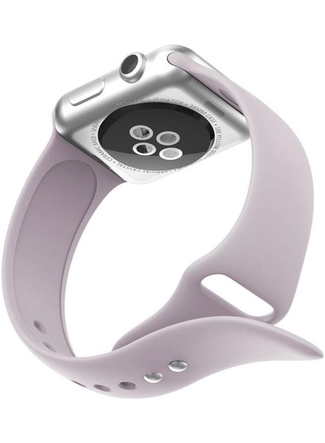 نيبمينينت سوار من السيليكون بمسامير مزدوجة لساعة أبل ووتش سيريز 3/2/1 مقاس 38 مم بنفسجي فاتح - Image 4