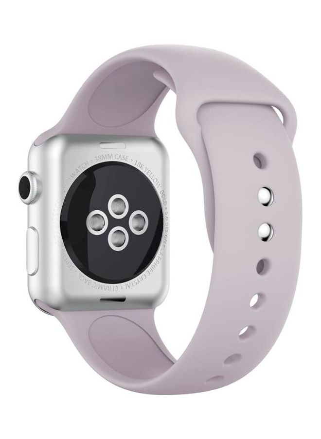 نيبمينينت سوار من السيليكون بمسامير مزدوجة لساعة أبل ووتش سيريز 3/2/1 مقاس 38 مم بنفسجي فاتح - Image 2