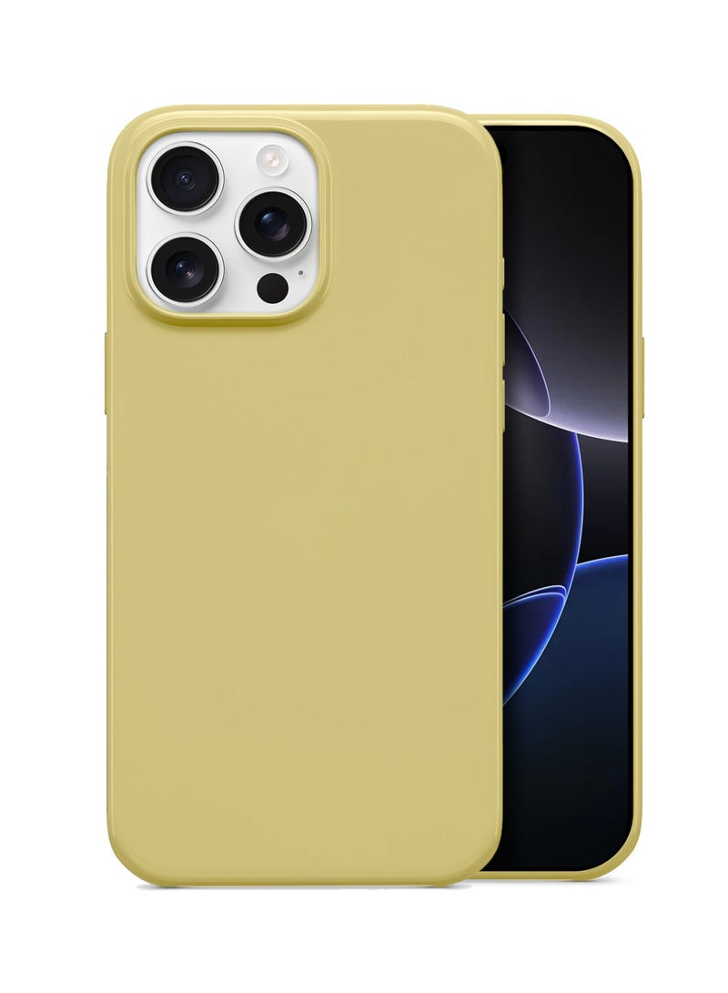 Wtech Apple iPhone 16 Pro Max 5G 2025 Super Slim, Skinny Seam Like Hard Shell PC Magsafe, Rised Lips Corner Protection Case Cover (MCMPMN) - Pastel Yellow - Image 1