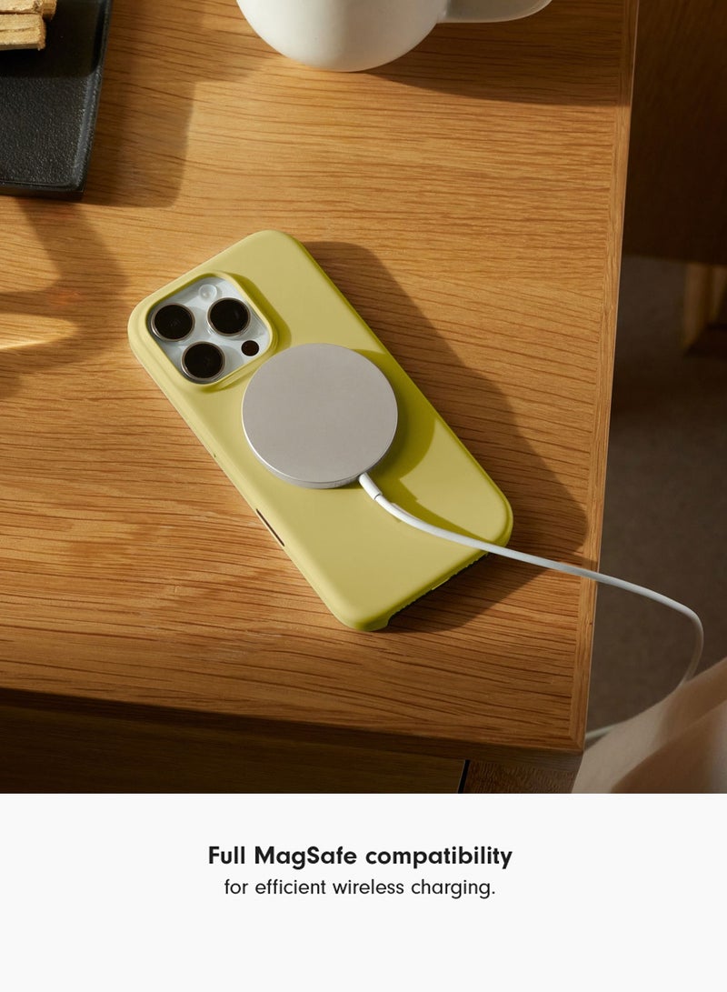 Wtech Apple iPhone 16 Pro Max 5G 2025 Super Slim, Skinny Seam Like Hard Shell PC Magsafe, Rised Lips Corner Protection Case Cover (MCMPMN) - Pastel Yellow - Image 4