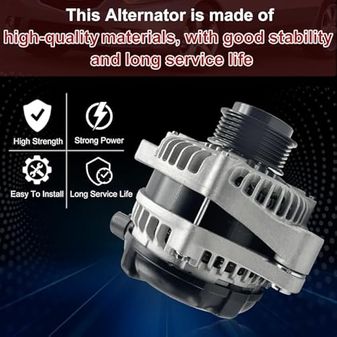 Hsbhlsnx 11573N Alternator Compatible with Honda Pilot 3.5L 2012-2015 Odyssey 3.5L 2011-2013 Ridgeline 3.5L 2012-2014 104210-1240 9764219-124 31100-RV0-A01 CSJ24 11573 290-5582 - Image 3