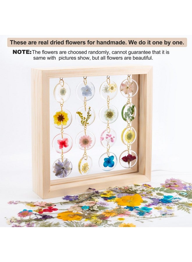 SMUK Handmade Dried Flower Led Desk Lamp, 3 Way Dimmable Cute Pressed Flower Bedside Lamp With Wooden Frame For Desk, Table, Bedroom, Living Room, Office, Aesthetic Cute Table Lamp - Image 3