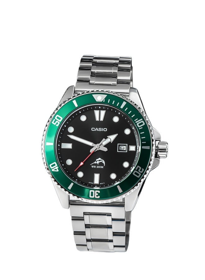 Casio MDV106 Classic Analog Watch – Stainless Steel Case, 200M Water Resistance, Unisex Design with Date Display & Resin Band - Image 1