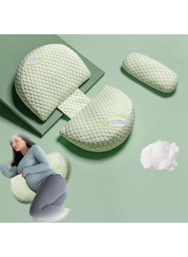 HOMESTAR Pregnancy Pillows for Sleeping, Maternity Pillow for Pregnant Women, Support Pregnancy Pillows, Feeding Baby Side Sleeping Pillow, Adjustable, for Support Back Belly Green - Image 5