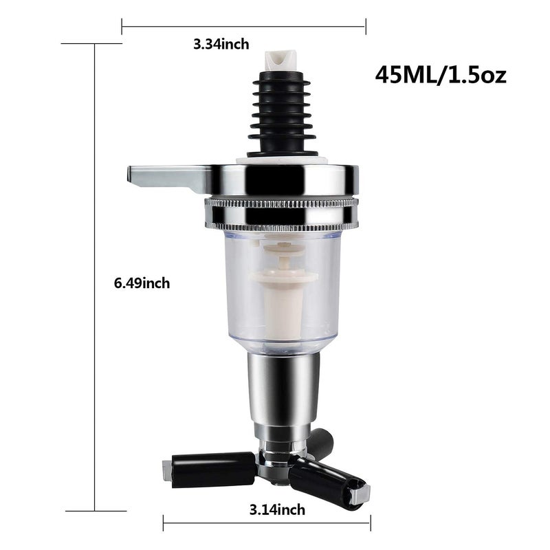 MUGLIO 2 Pack 1.5oz 45ml Replacement Nozzle Shot Dispenser for Liquor Dispenser Caddy Bottle Holder Revolving Head - Image 2
