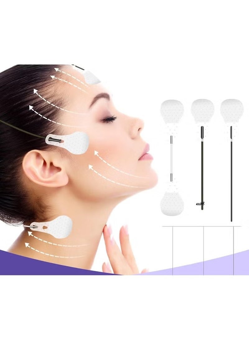 EELHOE 40Pcs Face Lift Tape, Ultra-thin Invisible Face Tape with Lifting Ropes Elastic,Tightening Skin and Hiding Facial and Neck Wrinkles Lifting Saggy Skin - Image 2