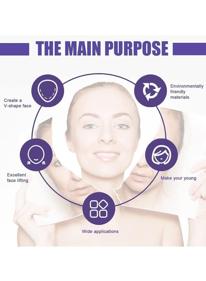 EELHOE 40Pcs Face Lift Tape, Ultra-thin Invisible Face Tape with Lifting Ropes Elastic,Tightening Skin and Hiding Facial and Neck Wrinkles Lifting Saggy Skin - Image 5