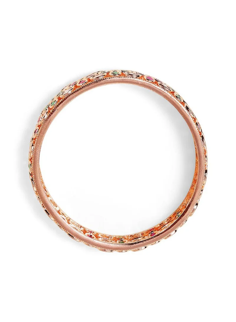Priyaasi Set Of 2 Plated Crystal -Studded Bangles