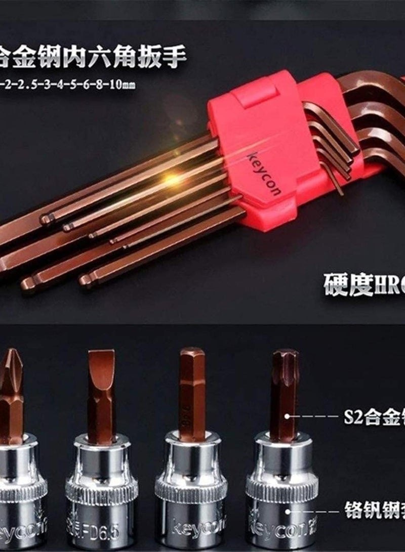 GGOOT Home 120pcs Socket Set Car Repair Tool Auto Hand Tool Kit Ratchet Set Torque Wrench Chrome Vanadium Steel Auto Tools Hardware Tool Kits Tools  - Image 5
