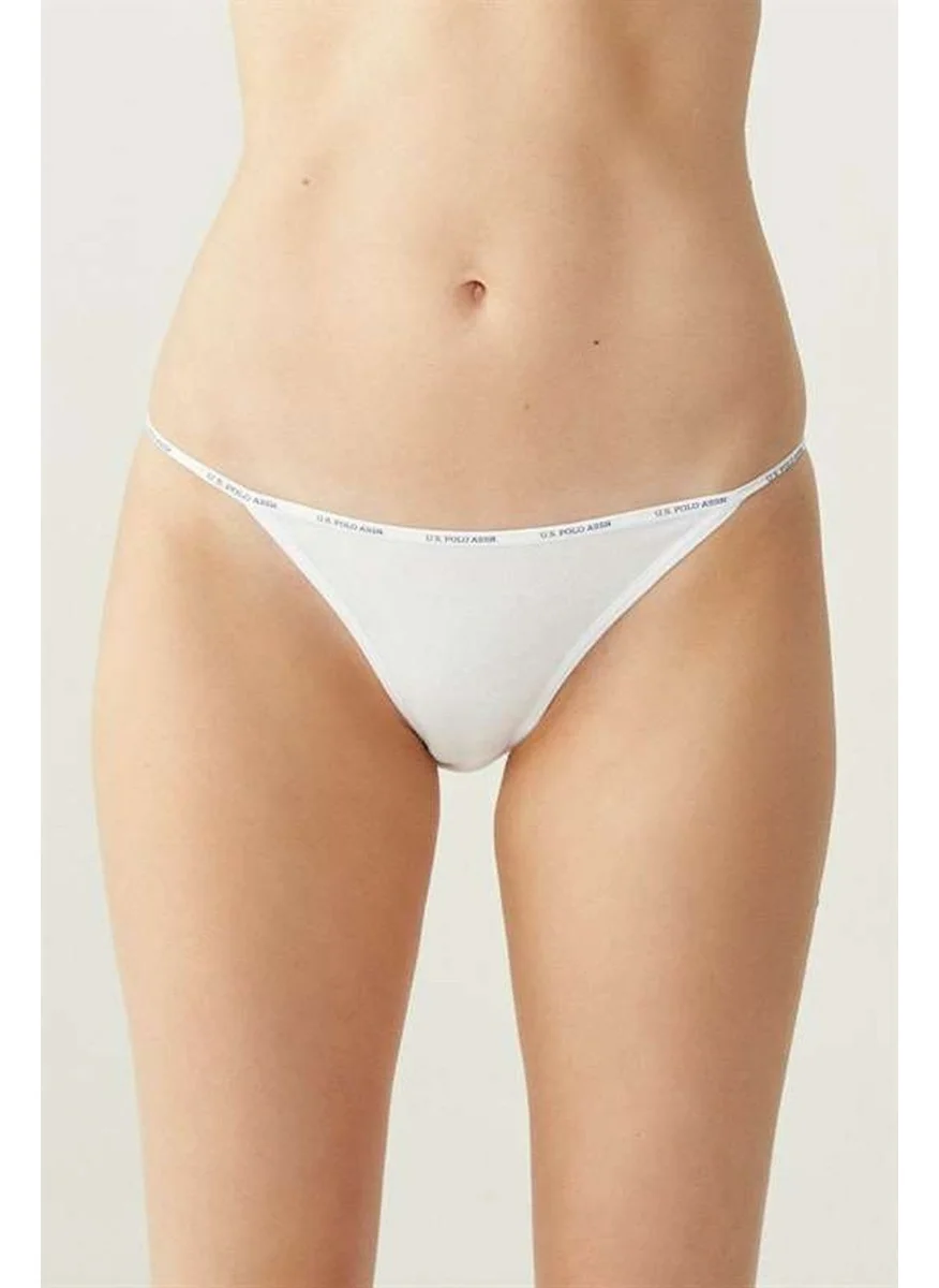 U.S. Polo Assn. 67000 Women's Black-Tan-White-Tan-White 5-Pack Thong Briefs