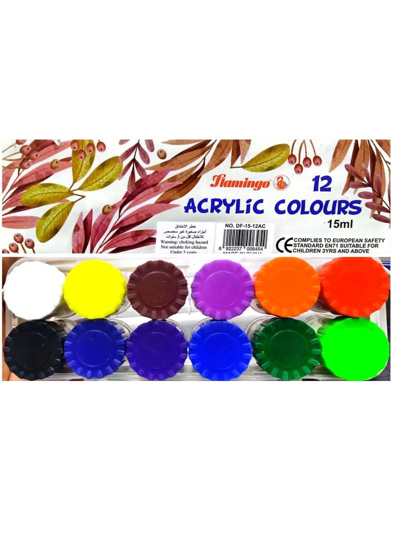 Flamingo ACRYLIC COLOR 12 COLOUR - Image 1