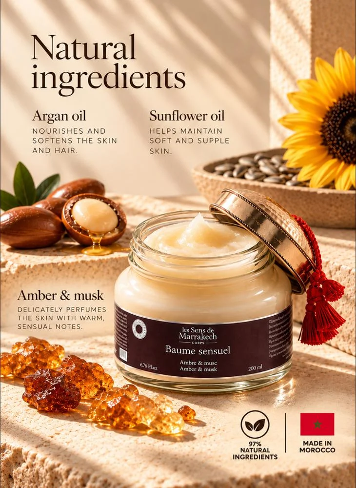Les Sens De Marrakech  Sensual Balm Amber & Musk 200 ml  | Best Price UAE