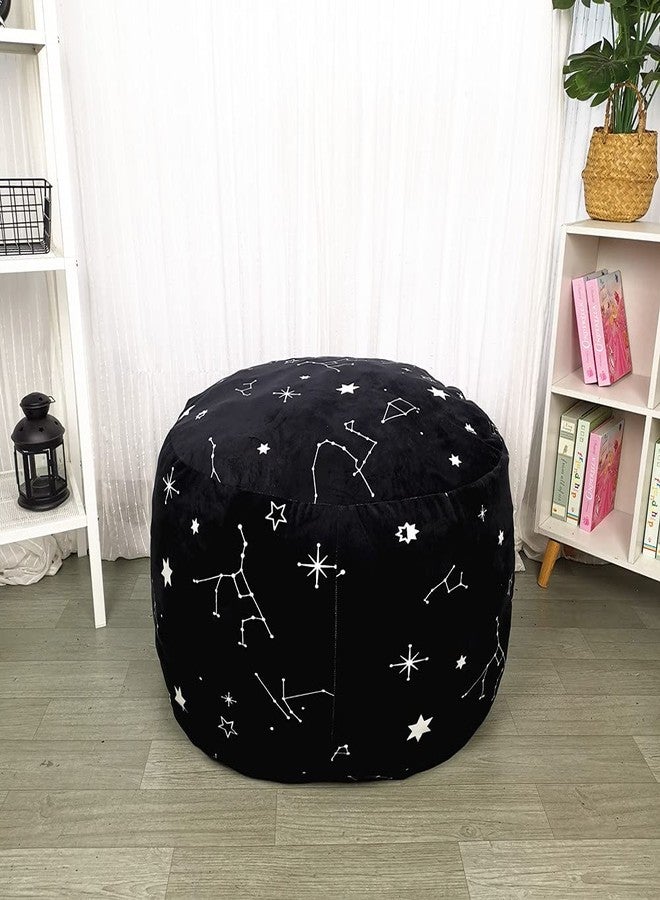 DODO NICI Bean Bag Chair Cover -(NO Beans) for Kids Teens, Zipper Opening, Soft Velvet, X-Large (34" Black) - Image 2