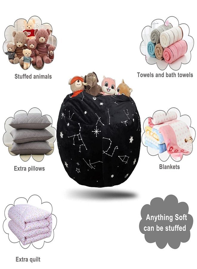 DODO NICI Bean Bag Chair Cover -(NO Beans) for Kids Teens, Zipper Opening, Soft Velvet, X-Large (34" Black) - Image 4