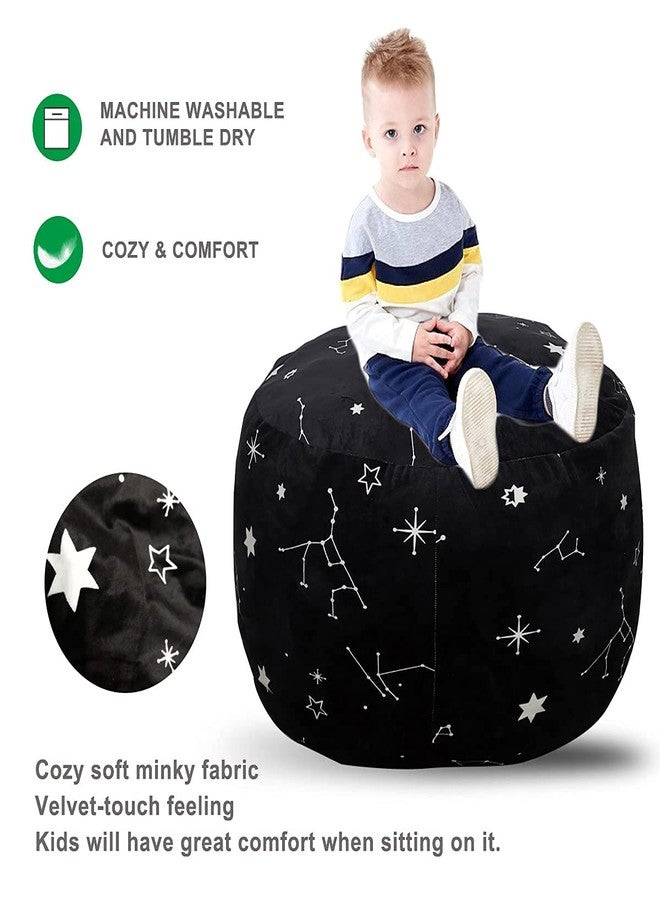 DODO NICI Bean Bag Chair Cover -(NO Beans) for Kids Teens, Zipper Opening, Soft Velvet, X-Large (34" Black) - Image 5