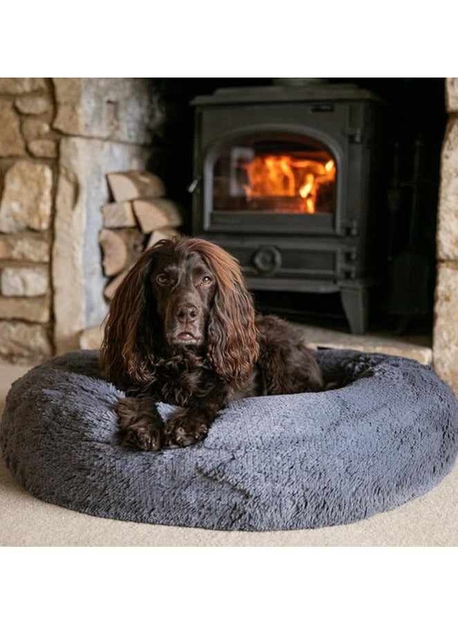 مورو مورو سرير كلاب مخملي تقويمي مع فراء ناعم وقاعدة بلاستيكية - عش مريح وقابل للغسل للحيوانات الأليفة - Image 2