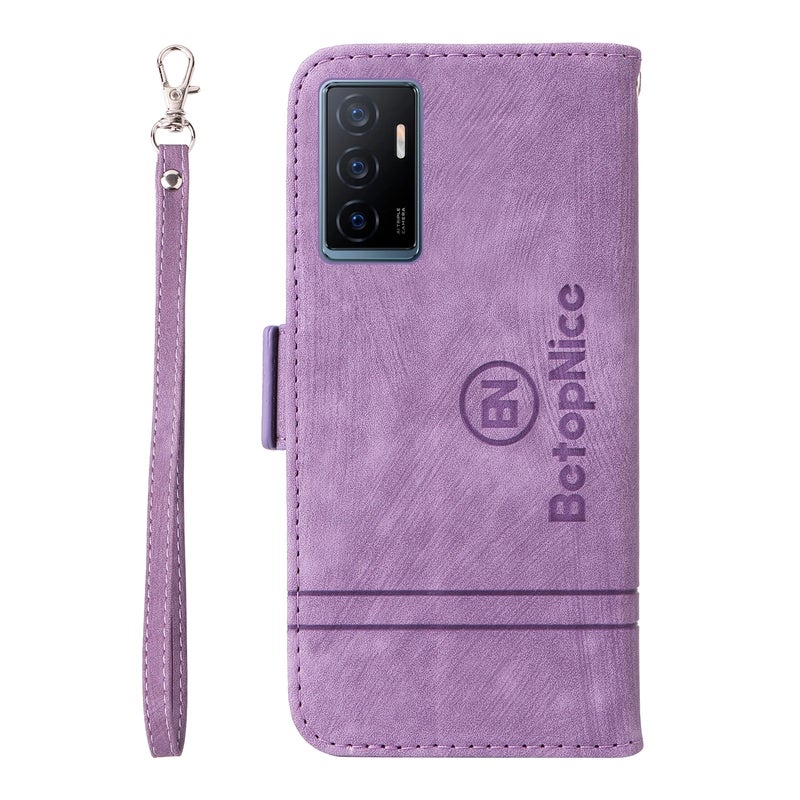 BURAQ Case Cover For vivo Y75 4G / V23e 4G/5G BETOPNICE Dual-side Buckle Leather Phone Case(Purple) - Image 3