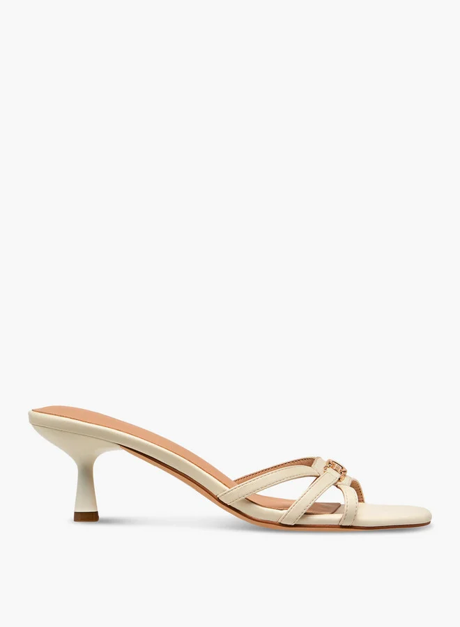 Flora Bella By Shoexpress Metal Accent Slip-On Sandals with Stiletto Heels