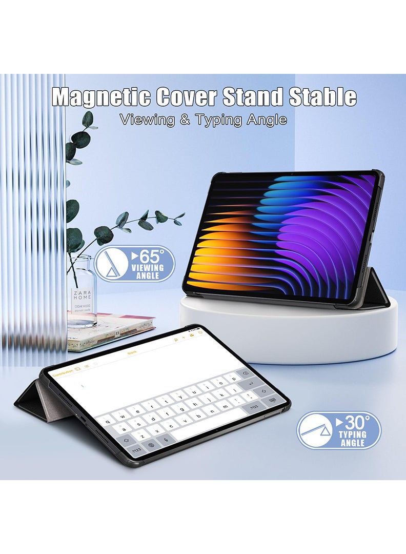 Theodor Protective Flip Case For Xiaomi Pad 7 & Xiaomi Pad 7 Pro With Trifold Stand Auto Wake Sleep Shockproof Cover - Flowers - Image 4