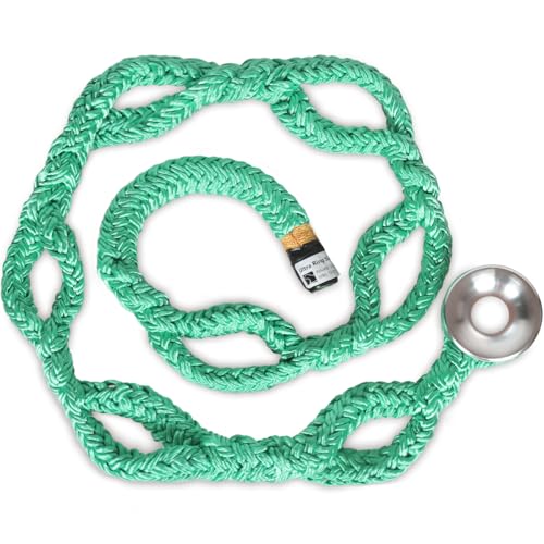KLYTORX 3/4" Rigging Ring Sling Rope- 6FT Arborist Rope with #3 Aluminum Ring & 7-Pockets Adjustment Climbing Slings - 14,600 lbs MBS - Friction Saver for Tree Rigging, Speedlines & Canopy Anchors - Image 1