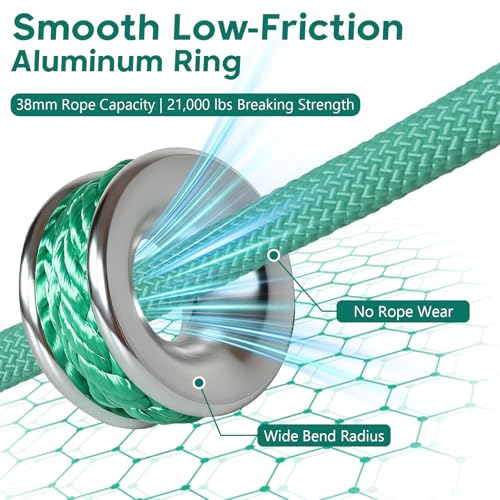 KLYTORX 3/4" Rigging Ring Sling Rope- 6FT Arborist Rope with #3 Aluminum Ring & 7-Pockets Adjustment Climbing Slings - 14,600 lbs MBS - Friction Saver for Tree Rigging, Speedlines & Canopy Anchors - Image 4