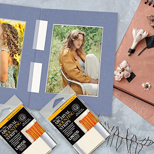 Lineco See-Thru Polyester Mounting Strips, Hingeless Mount Artwork to Mats, Sturdy for Prints, Documents, Photos, Paper and More. 4 inches, Pack of 12 - Image 5
