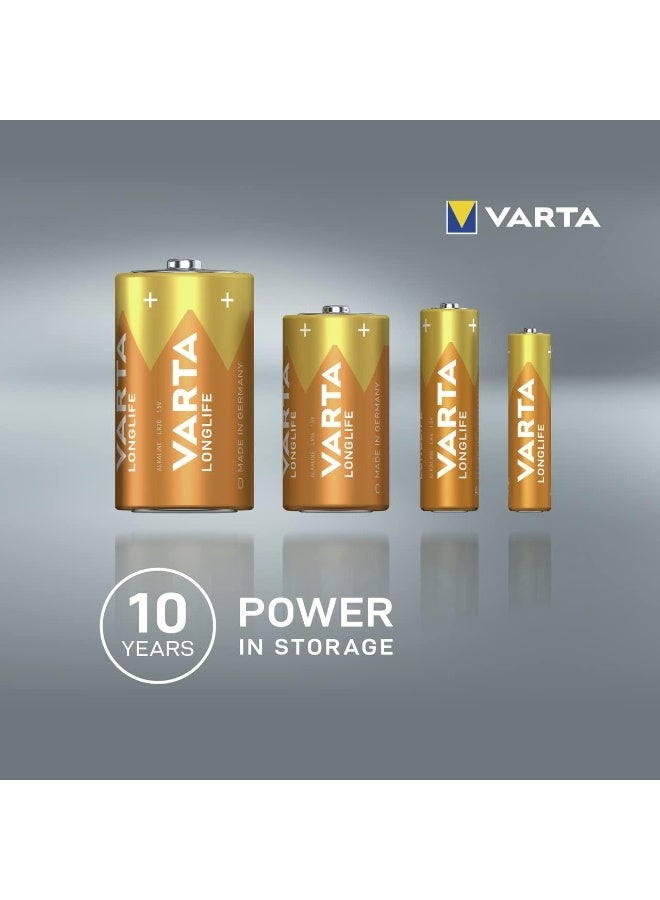 فارتا بطاريات قلوية طويلة العمر AAA MICRO LR03 1.5 فولت، 4 قطع، مسحوق موثوق به وطويل الأمد للأجهزة اليومية مثل أجهزة التحكم عن بعد وأجهزة الراديو وساعات التنبيه والمزيد، عمر تخزين طويل وتصميم مقاوم للماء - ذهبي - Image 3