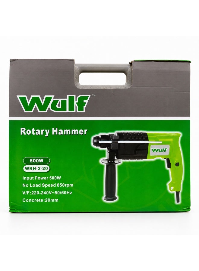 Wulf 500W Rotary Hammer Drill WRH-2-20 Heavy Duty Electric Hammer Drill with SDS Chuck Auxiliary Handle and Concrete Drilling for Construction DIY and Renovation - Image 5
