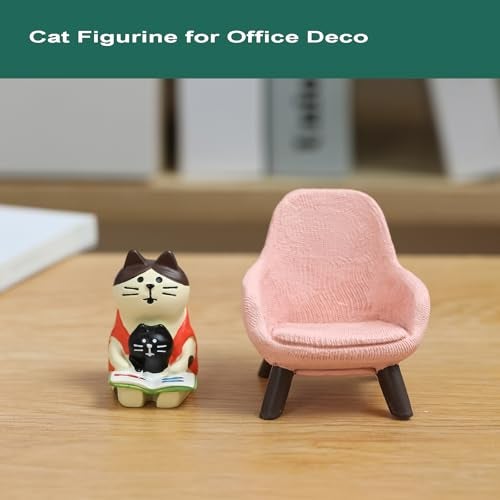 Hora de Lima Miniature Cat Figurine kit Mini Resin Statue for Office Desk Figurine for Nightstand Garden Fairy Accessories Cake Topper Deco Car Dashboard Decoration Gift for Cat Lovers(Pink) - Image 5