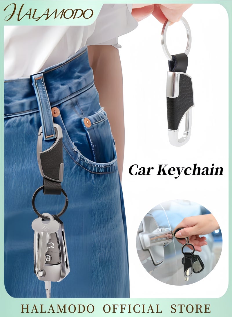 HALAMODO Key Chain Heavy Duty Keychain Detachable Through Waist Belt Leather Keychain Anti-Lost Auto Keychain Vehicle Keyring Car Accessories for Men & Women  - Image 1