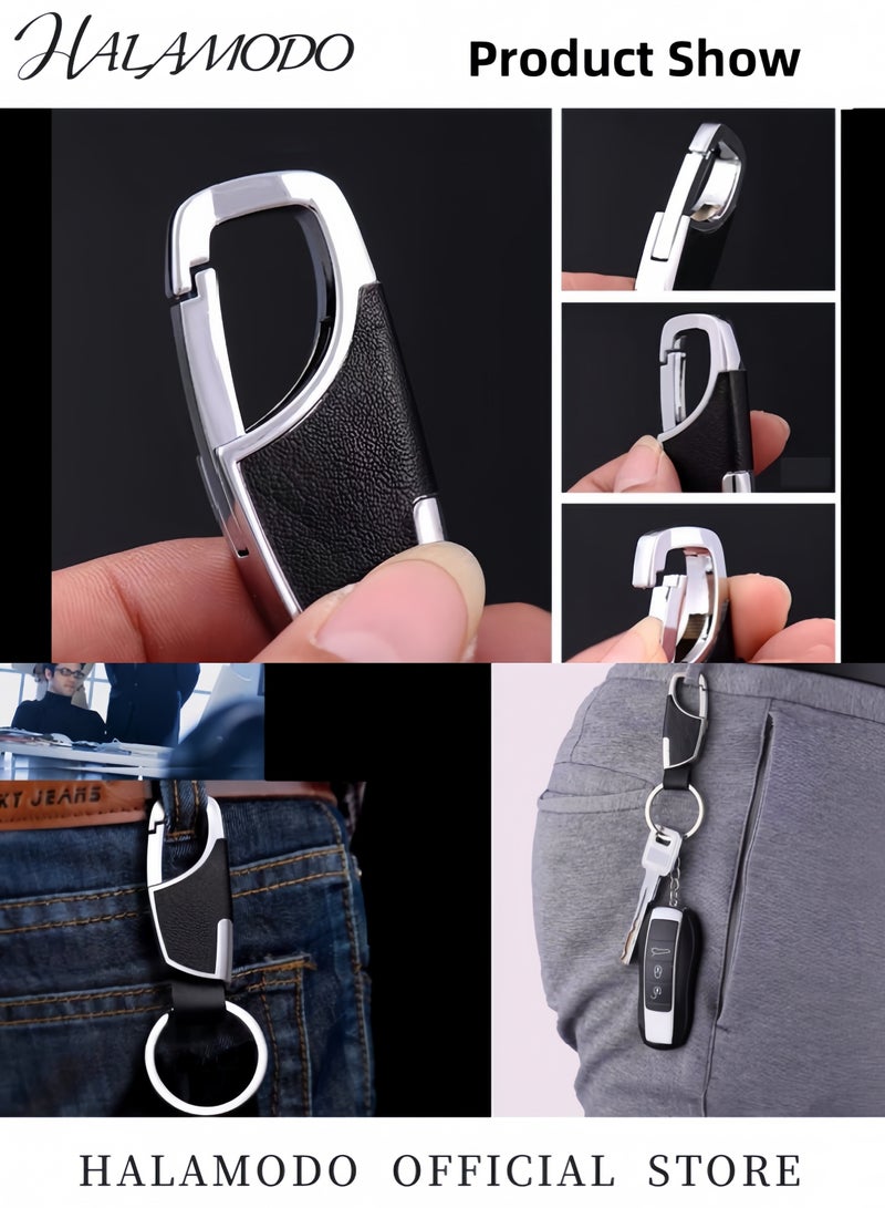HALAMODO Key Chain Heavy Duty Keychain Detachable Through Waist Belt Leather Keychain Anti-Lost Auto Keychain Vehicle Keyring Car Accessories for Men & Women  - Image 2