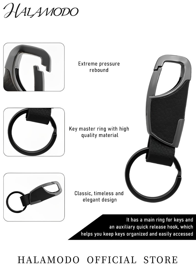 HALAMODO Key Chain Heavy Duty Keychain Detachable Through Waist Belt Leather Keychain Anti-Lost Auto Keychain Vehicle Keyring Car Accessories for Men & Women  - Image 4