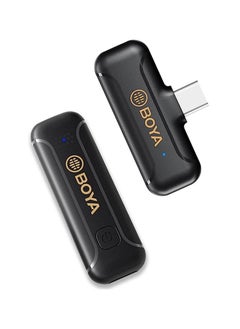 BOYA BY-WM3T2-U1 Wireless Lavalier Microphone for Android USB C Smartphone Tablet External Mini Lapel Type C Microphone for Cell Phone Clip-On Mic for Video Recording Podcast YouTube Live Streaming