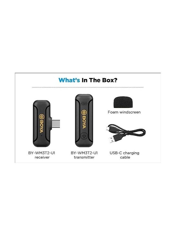 BOYA - BOYA BY-WM3T2-U1 Wireless Lavalier Microphone for Android USB C Smartphone Tablet External Mini Lapel Type C Microphone for Cell Phone Clip-On Mic for Video Recording Podcast YouTube Live Streaming - Image 1