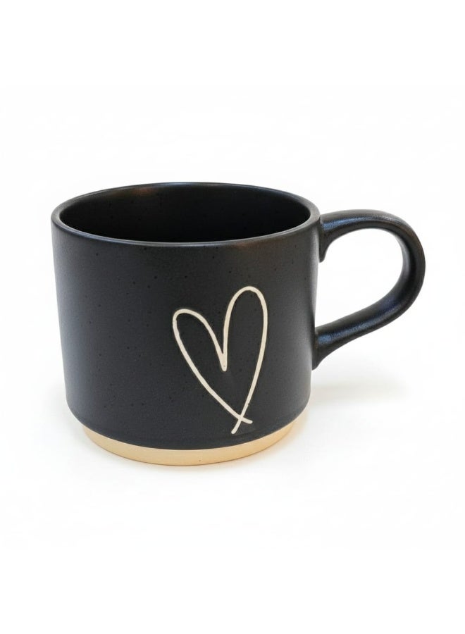 كوب سيراميك ملون بنقشة قلب مميزة - سيراميك عالي الجودة للقهوة والشاي - Image 1