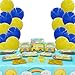 Blue Orchards School Bus Deluxe Party Supplies Pack 122 Pieces for 16 Guests School Bus Party Supplies School Bus Birthday Plates and Napkins School Graduation Decorations Transportation Party Blue Orchards - Image 3