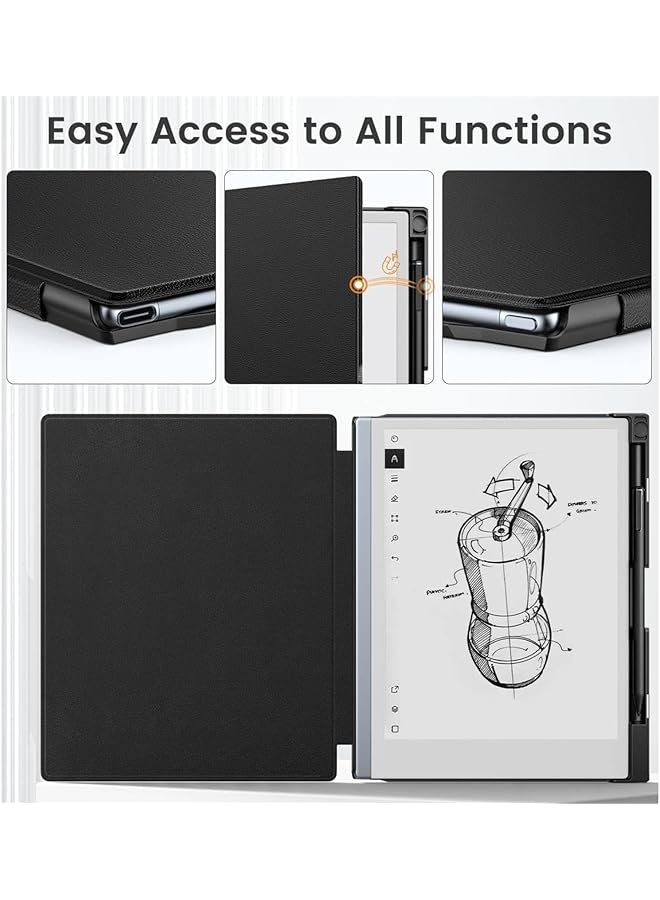 إيروريكس حافظة متوافقة مع جهاز Remarkable 2 اللوحي، غطاء خلفي صلب خفيف الوزن مع حامل قلم، متوافق مع جهاز Remarkable 2 Paper Tablet مقاس 10.3 بوصة، إصدار 2020، أسود - Image 5