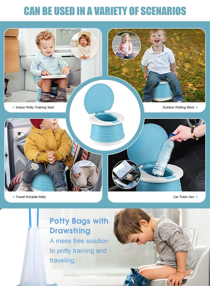 NajmStyle 90Pcs Portable Potty Chair Liners with Drawstring Potty Bags Disposable, Travel Universal Toilet Seat Cleaning Bag for Kids Toddlers Outdoors - Image 5
