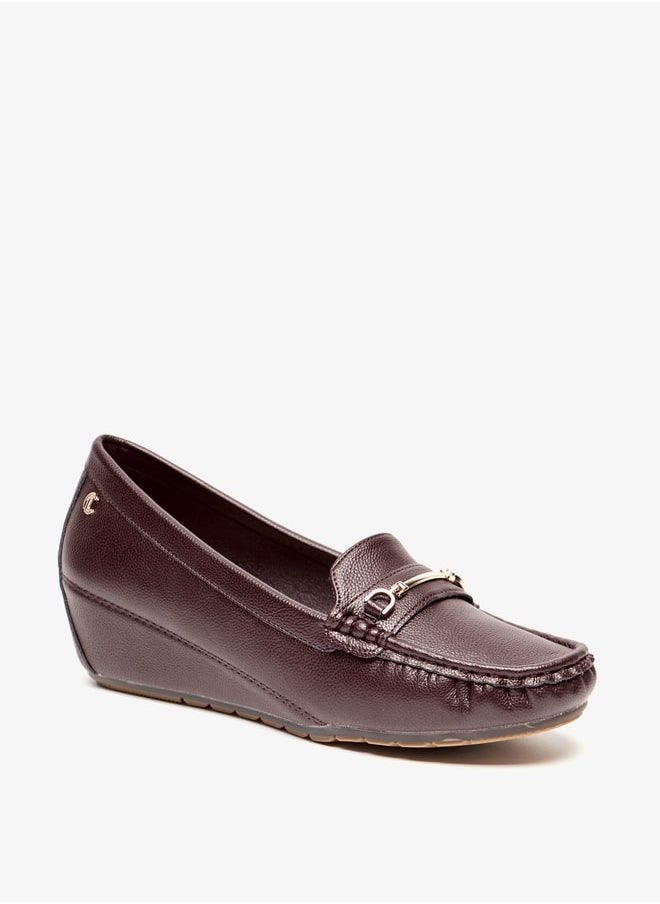 Le Confort Women Metal Accent Slip-On Shoes with Wedge Heels  - Image 1