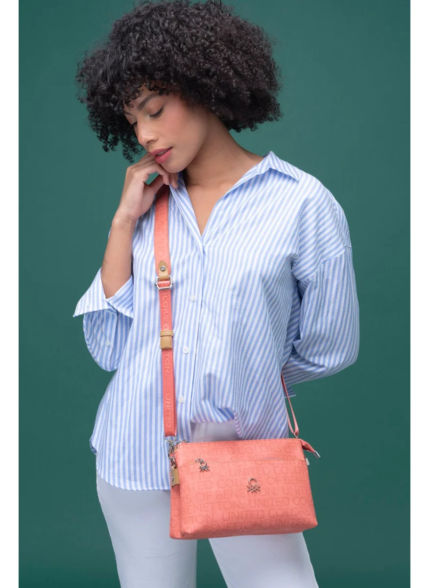 يونايتد كولورز أوف بينتيون Benetton Women's Crossbody Bag Coral-Camel BNT1295