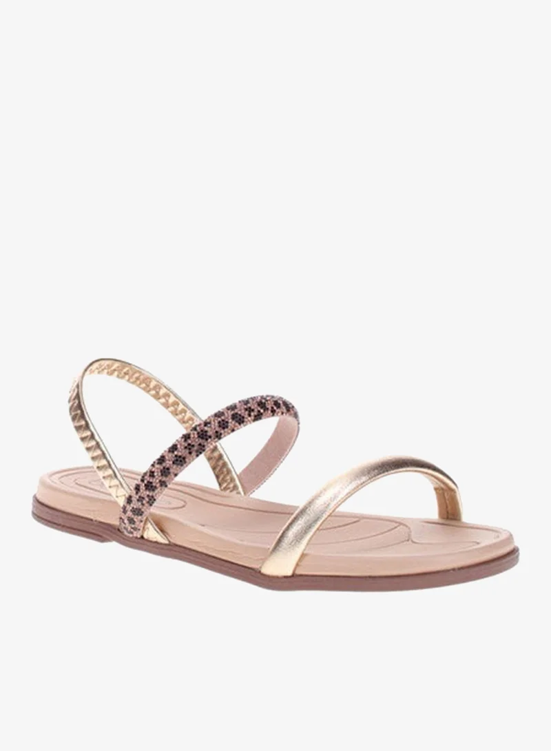 Beira Rio Beira Rio Ladies Flat Sandals Golden | Made In Brazil