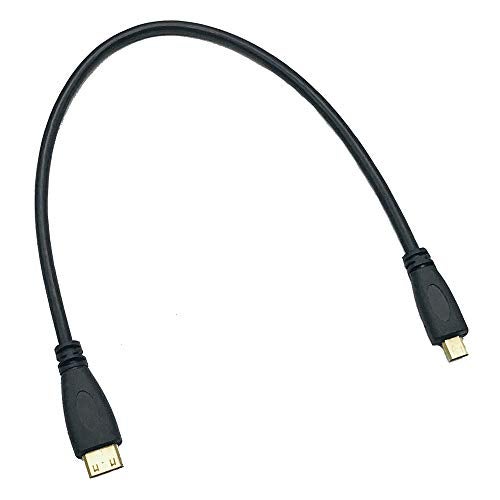 Seadream Micro HDMI Type D Male to Mini HDMI Type C Male Connector Adapter Cable Cord (1Feet 1Pack) - Image 1