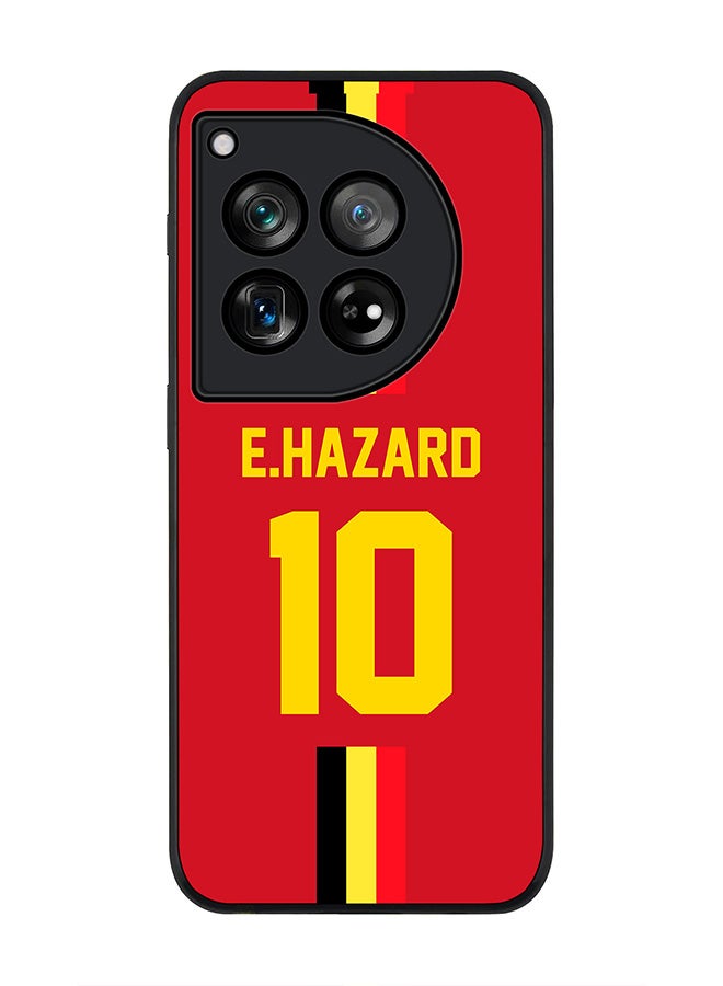 Stylizedd Rugged Black Edge Case for OnePlus 12, Slim fit Case Thin Cover -  Football Team - Belgium, Player Name - E.Hazard - Image 1