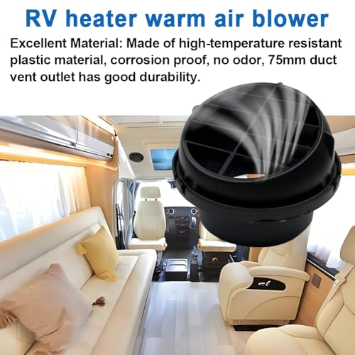 Cotonlake 75mm3inch Diesel Engine Parking Heater Duct Vent Outlet360 Degrees Rotatable Universal CoolantWarm AC Heat Air Conditioning Ducting Vent Outlet Car Heater Ducting1pc - Image 5