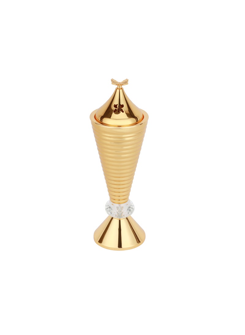 Royalford Incense Burner- RF12332/ Gold-Finish Metal Body, Efficient Airflow Gold - Image 1