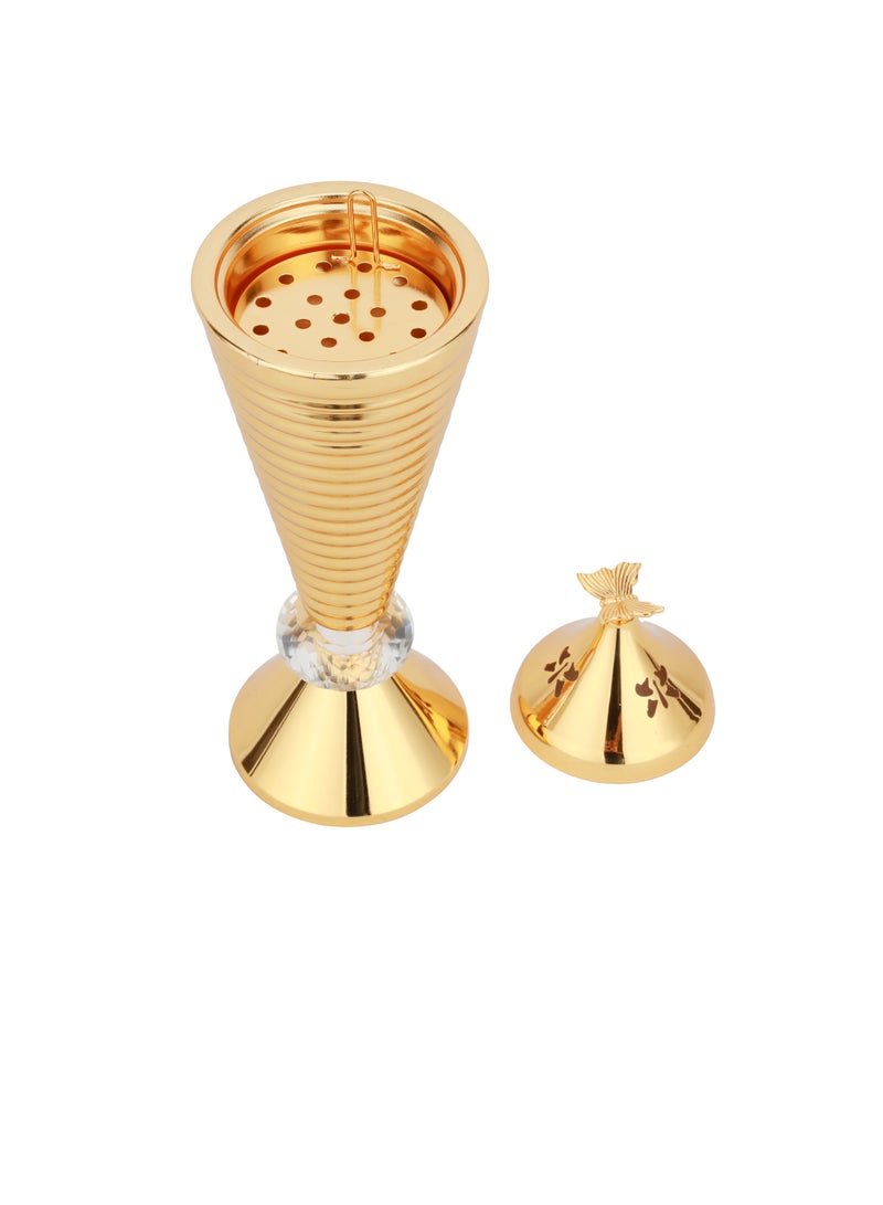 Royalford Incense Burner- RF12332/ Gold-Finish Metal Body, Efficient Airflow Gold - Image 2